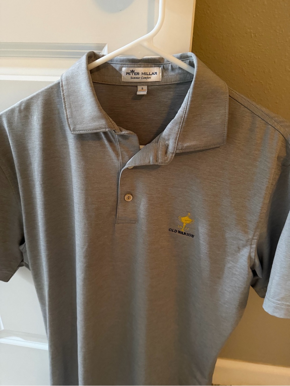 Peter Millar Gray Polo with Old Warson Logo